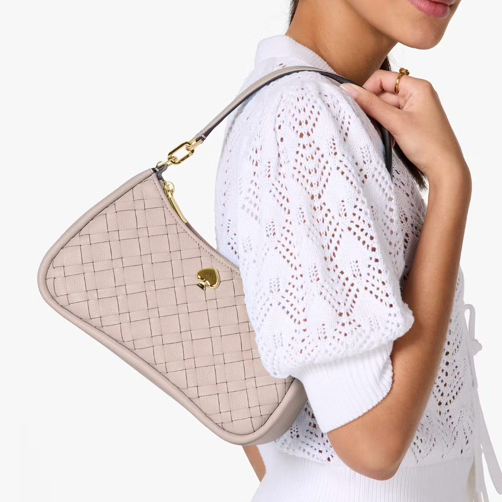 Cartera Kate Spade Kayla Mediana entrelazado Taupe