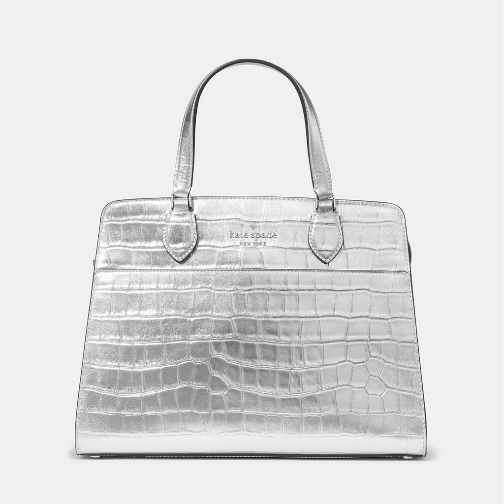 Cartera Kate Spade Madison Cuero cocodrilo plateado