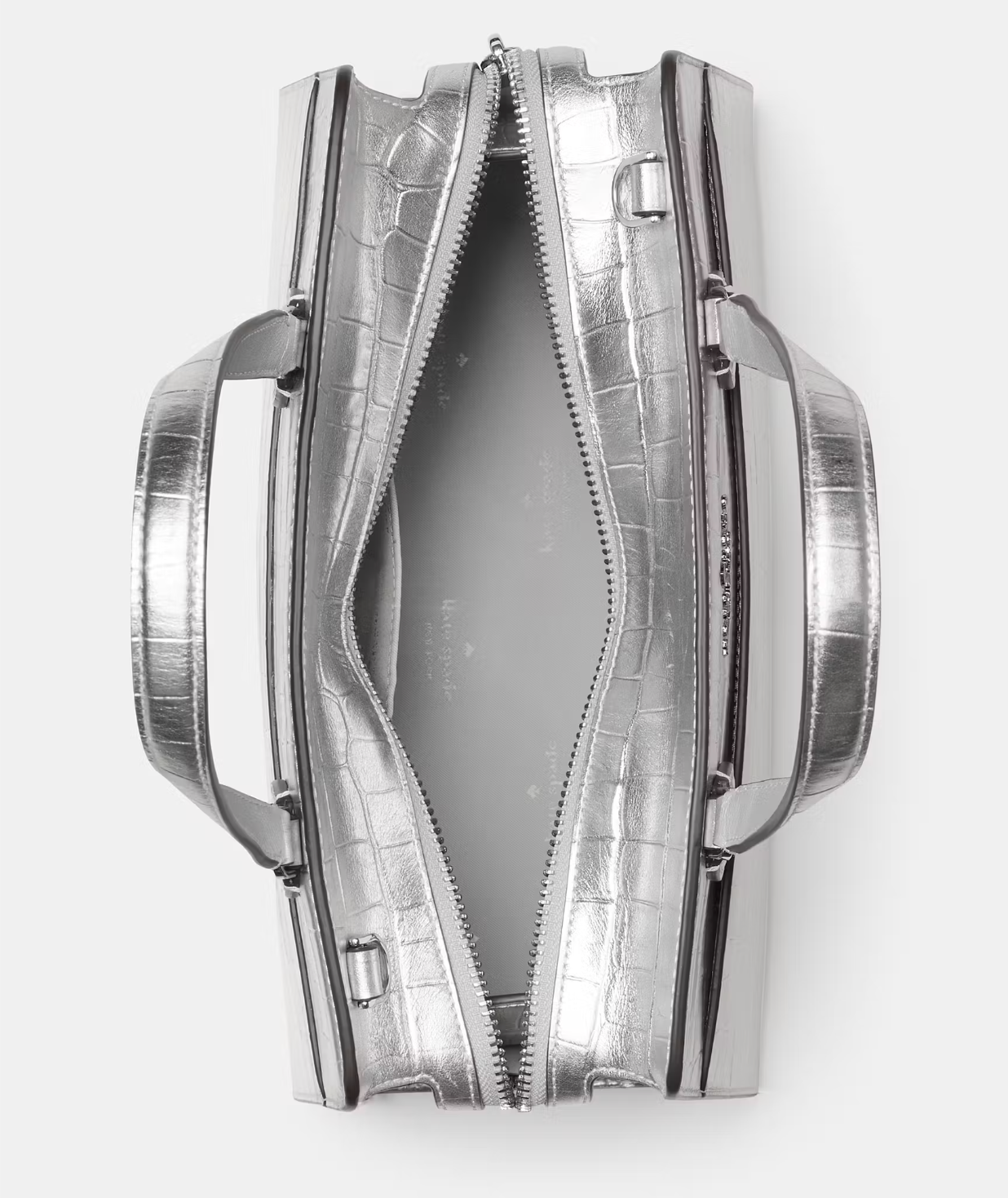 Cartera Kate Spade Madison Cuero cocodrilo plateado