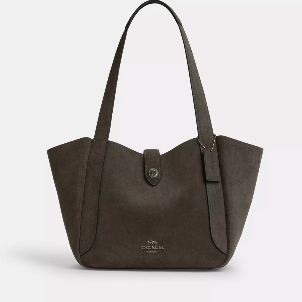 Cartera Coach Tote Hadley Turnlock verde militar