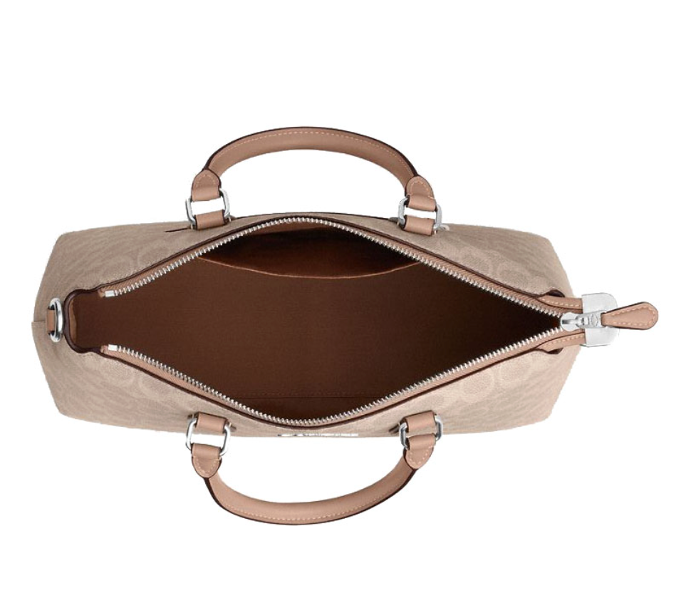 Cartera Coach Georgia Satchel Bag monograma taupe