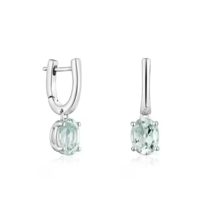 Aros Tous de plata y prasiolita Basic Colors