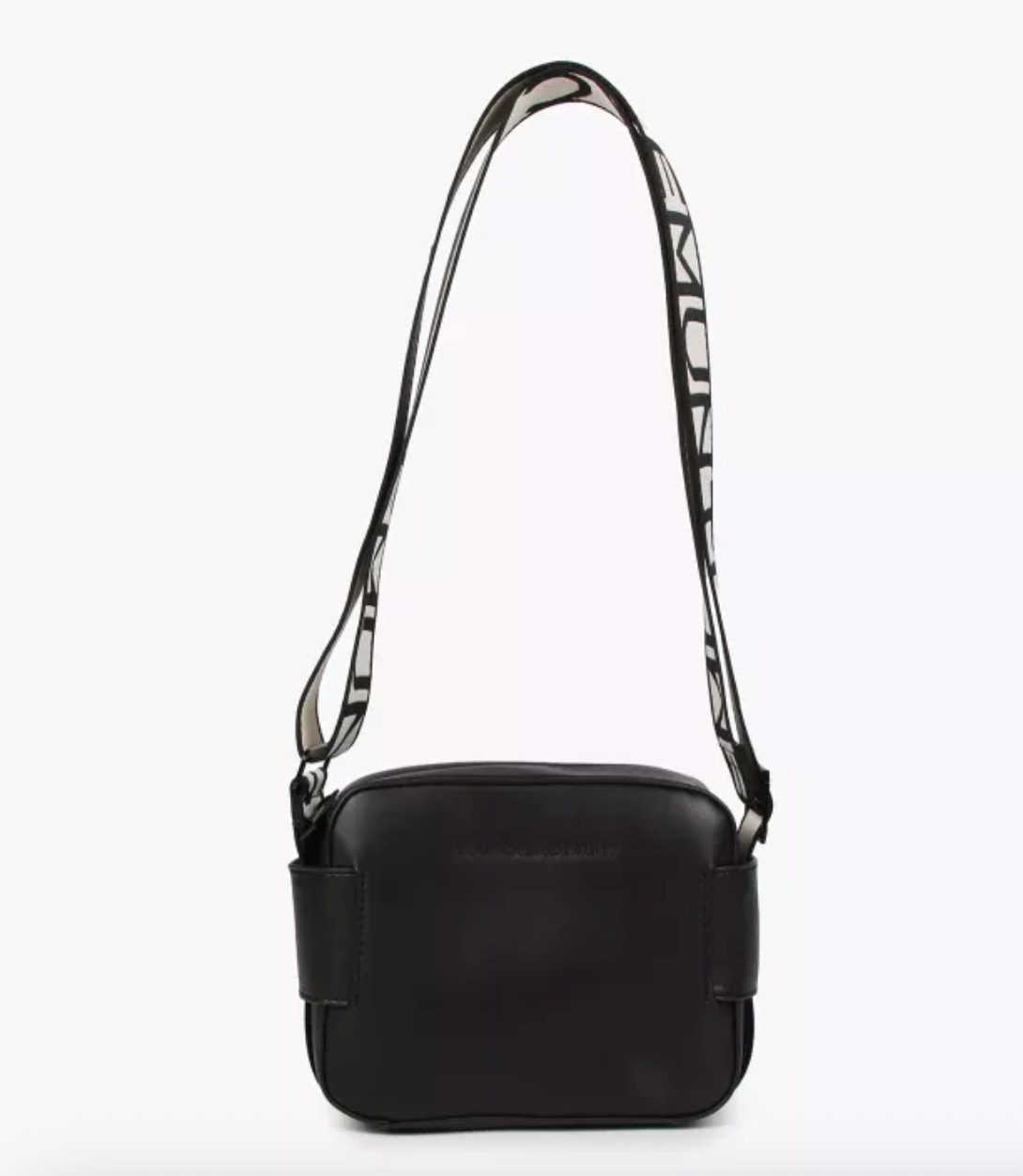 Cartera Lola Casaemunt Camera bag Strap blanco letras Negro