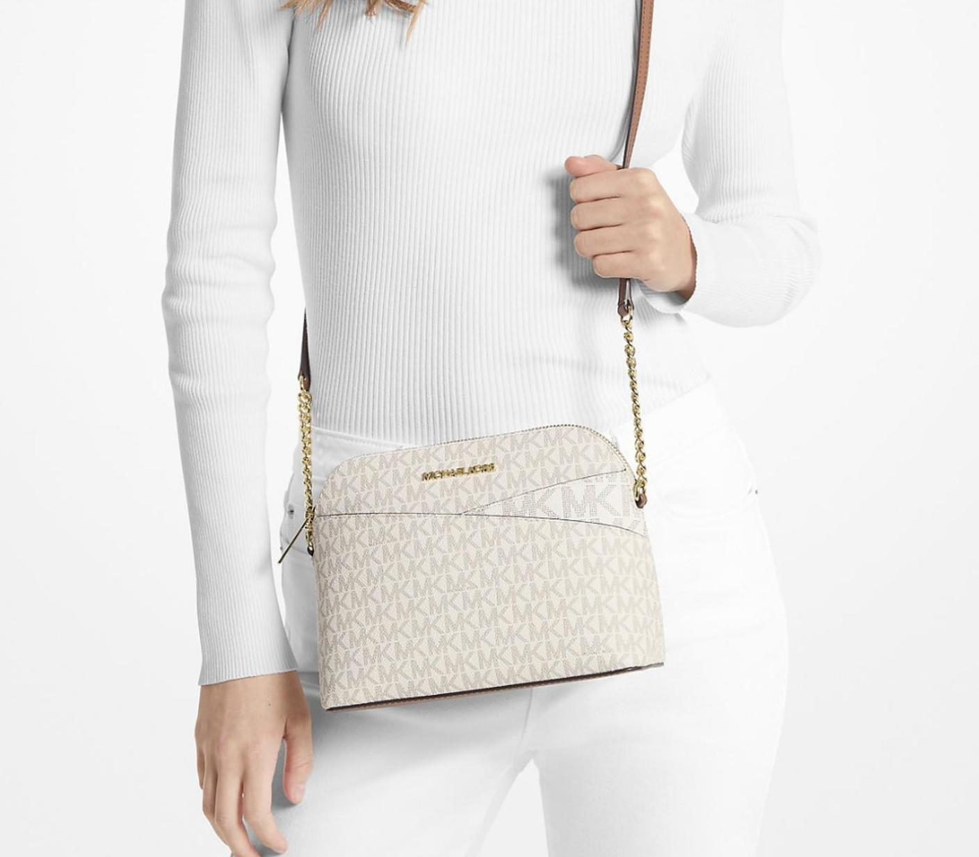 Cartera Michael kors dome monograma vainilla