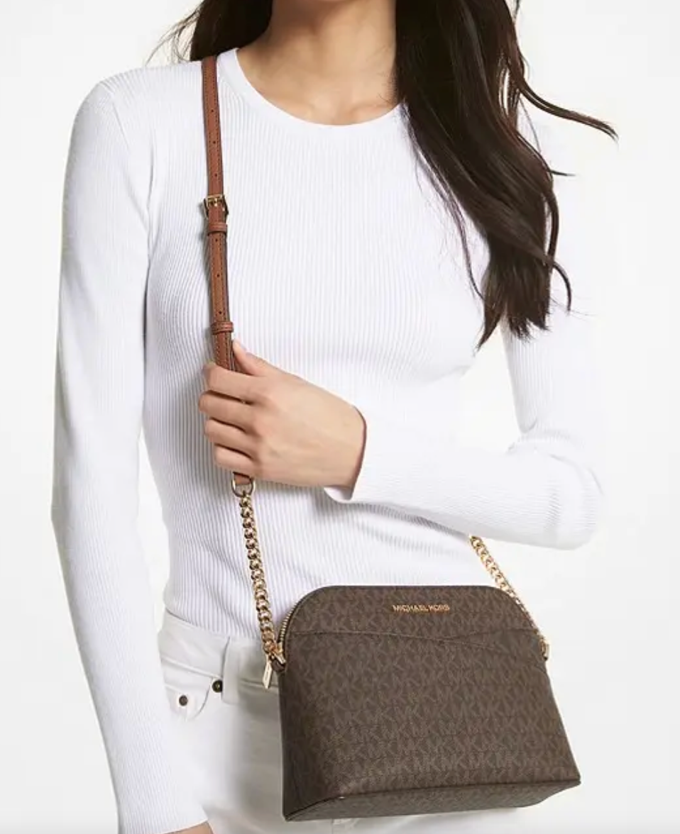 Crossbody Michael Kors Dome monograma cafe