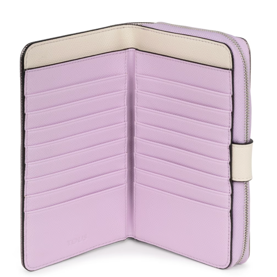 Billetera Tous Mediana New Dubai Plateado lila