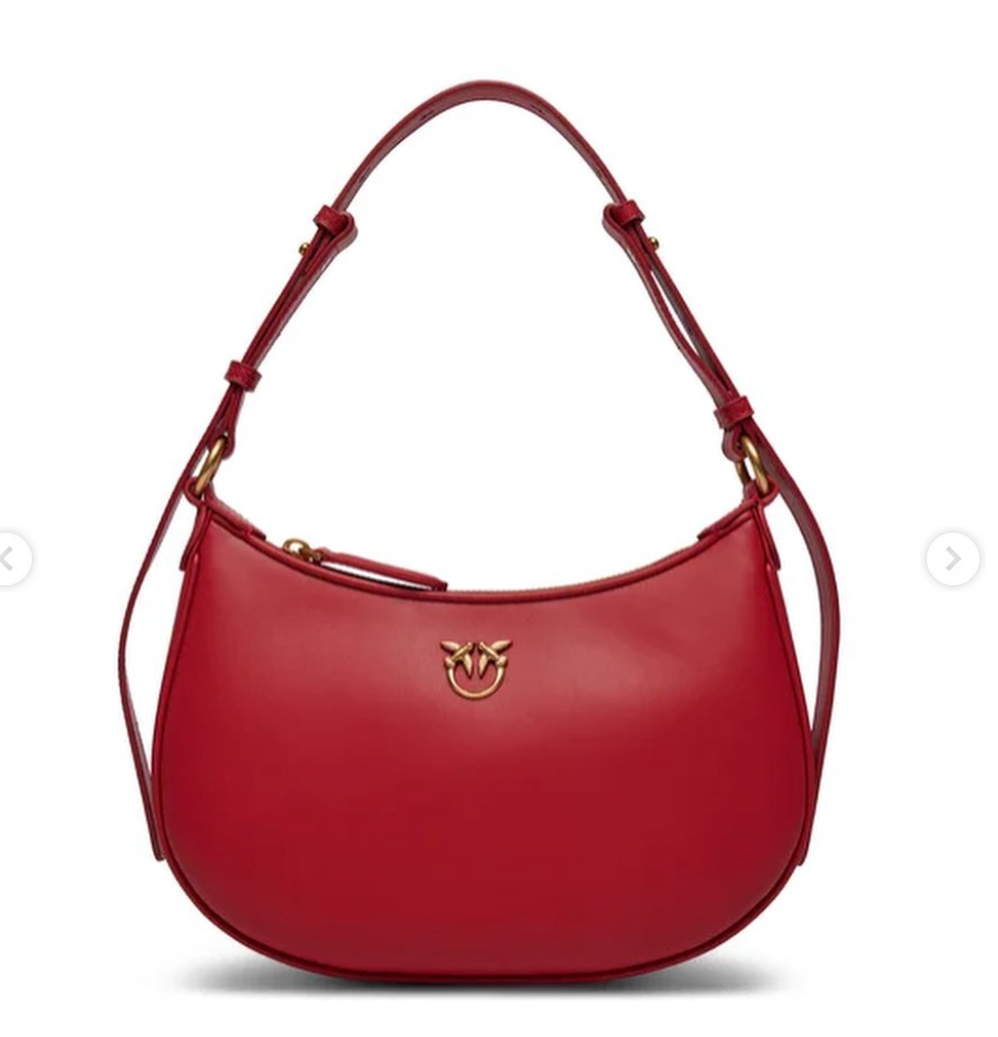 Cartera Pinko Media Luna cuero Rojo