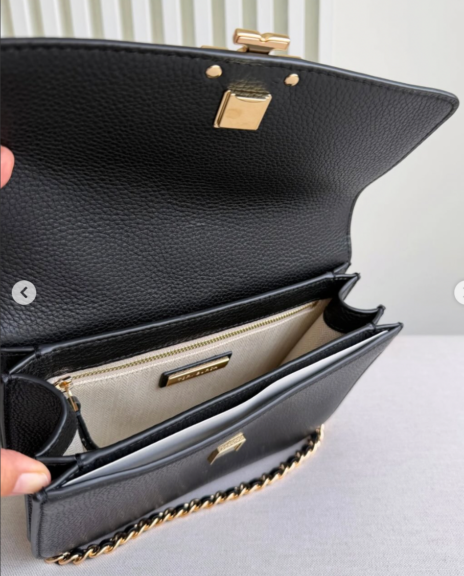 Cartera Tory burch Cuadrada grande cuero negro