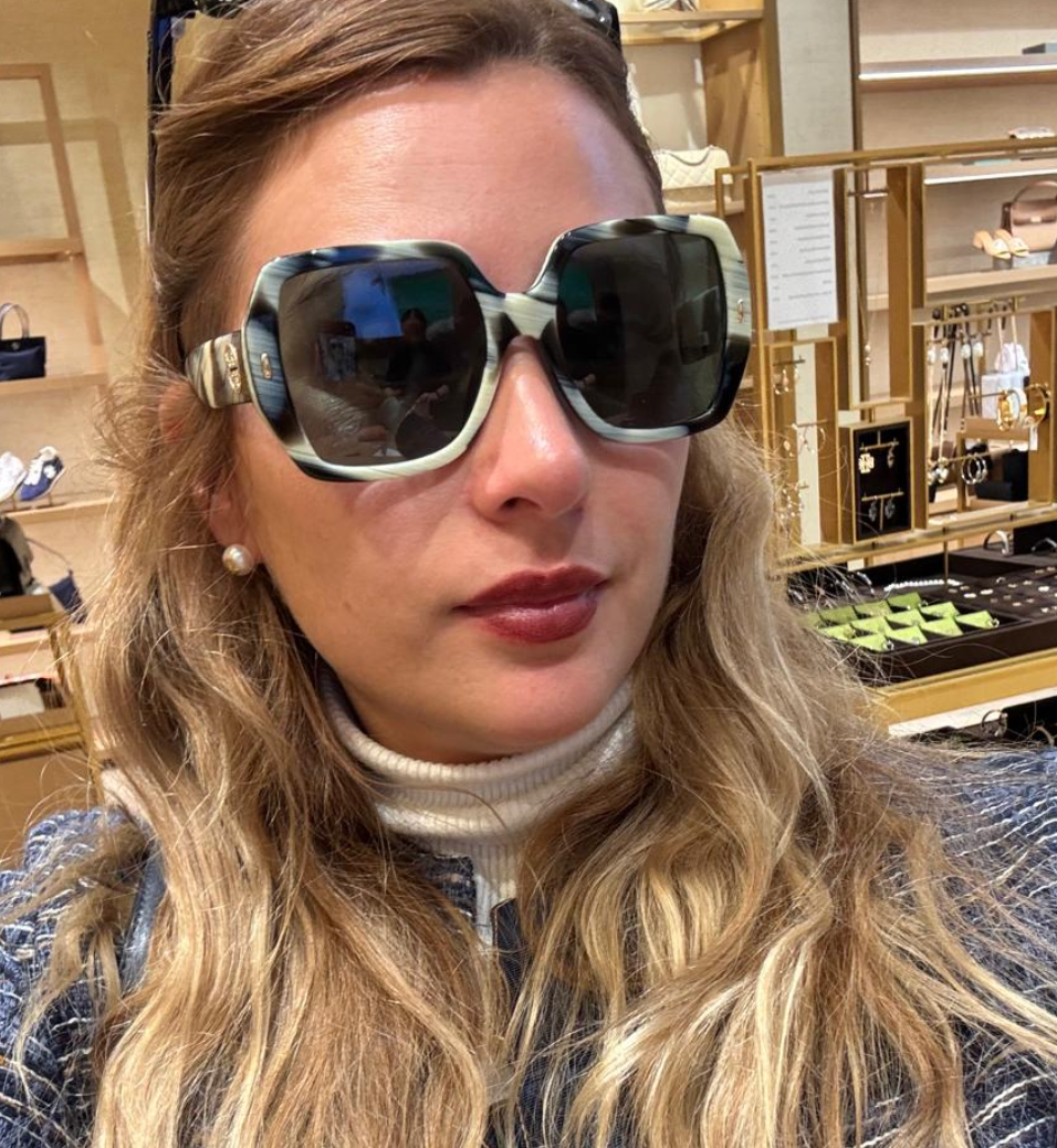 Lentes Tory burch marco blanco azul y negro