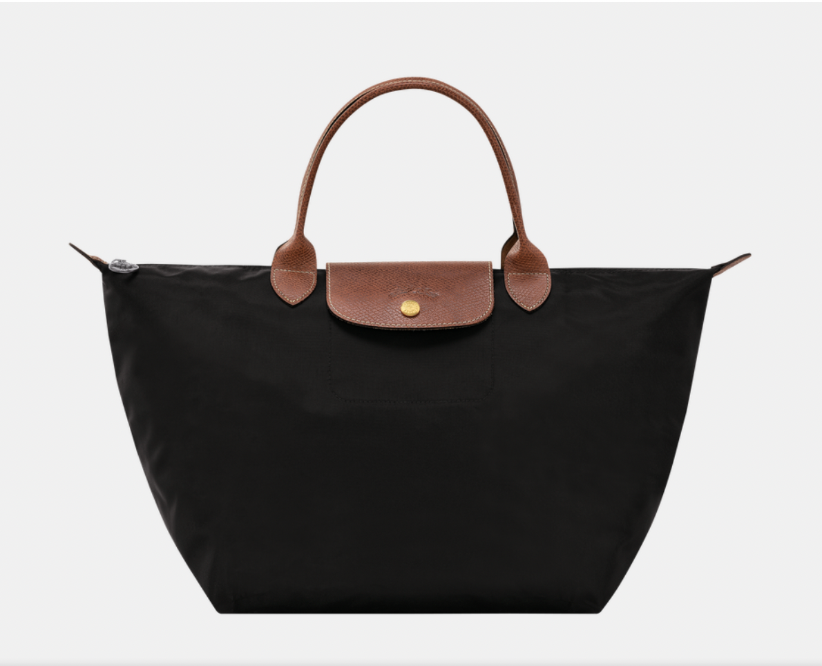 Cartera Longchamp M asa corta negra