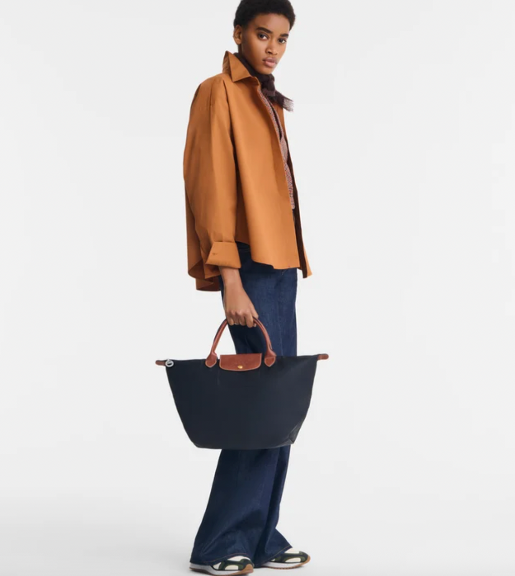 Cartera Longchamp M asa corta negra