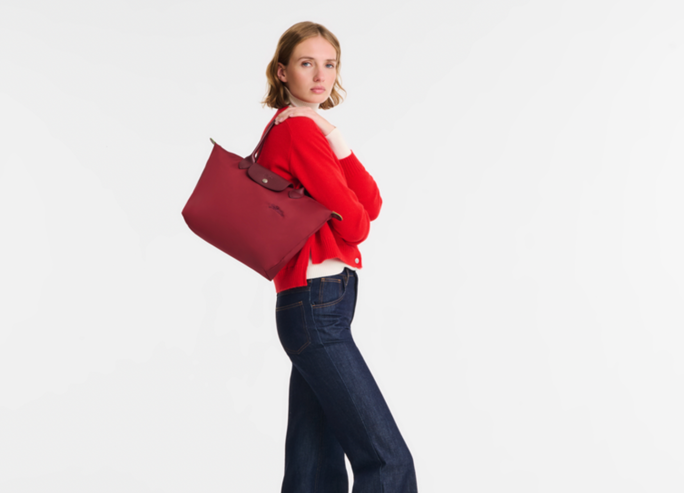 Cartera Longchamp Le Pliage M Burdeo completa
