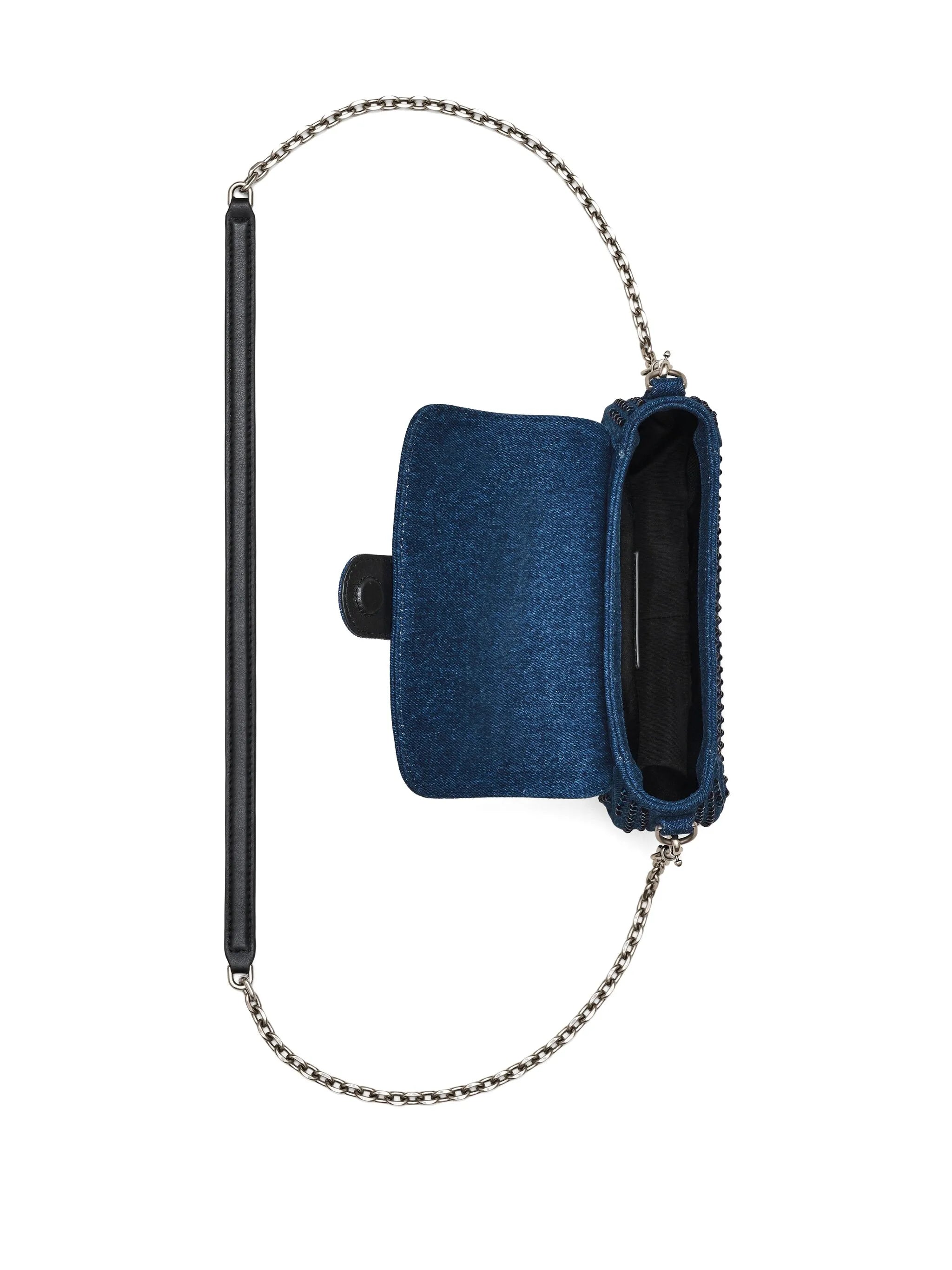 Cartera Marc Jacobs The Clover Denim Cristales Azul