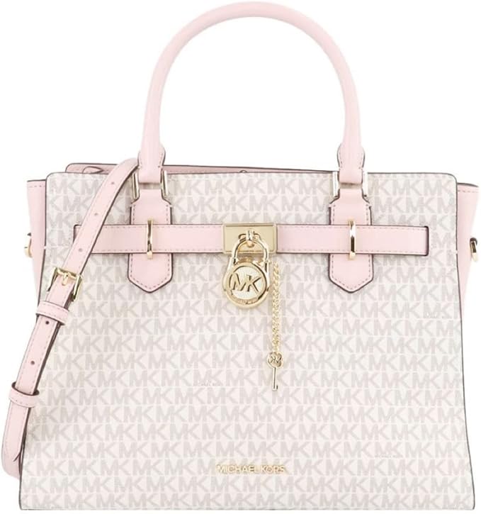Cartera Michael Kors Crossbody Hamilton Monograma Vainilla con rosado