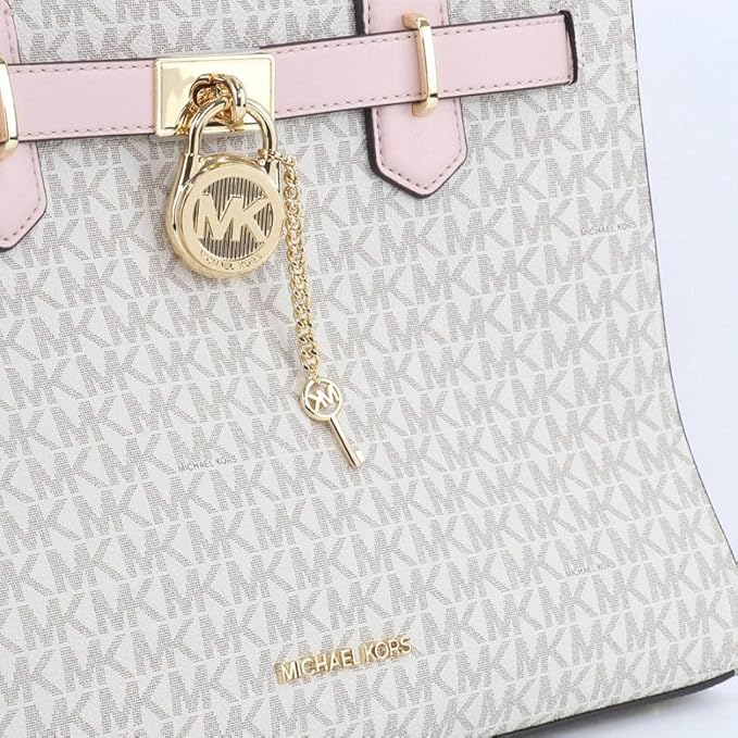 Cartera Michael Kors Crossbody Hamilton Monograma Vainilla con rosado