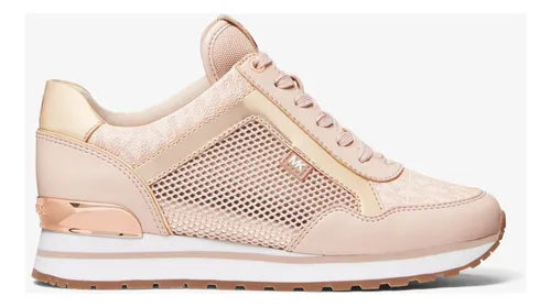 Zapatillas Michael Kors Maddy rosado letras lado rosegold brillante