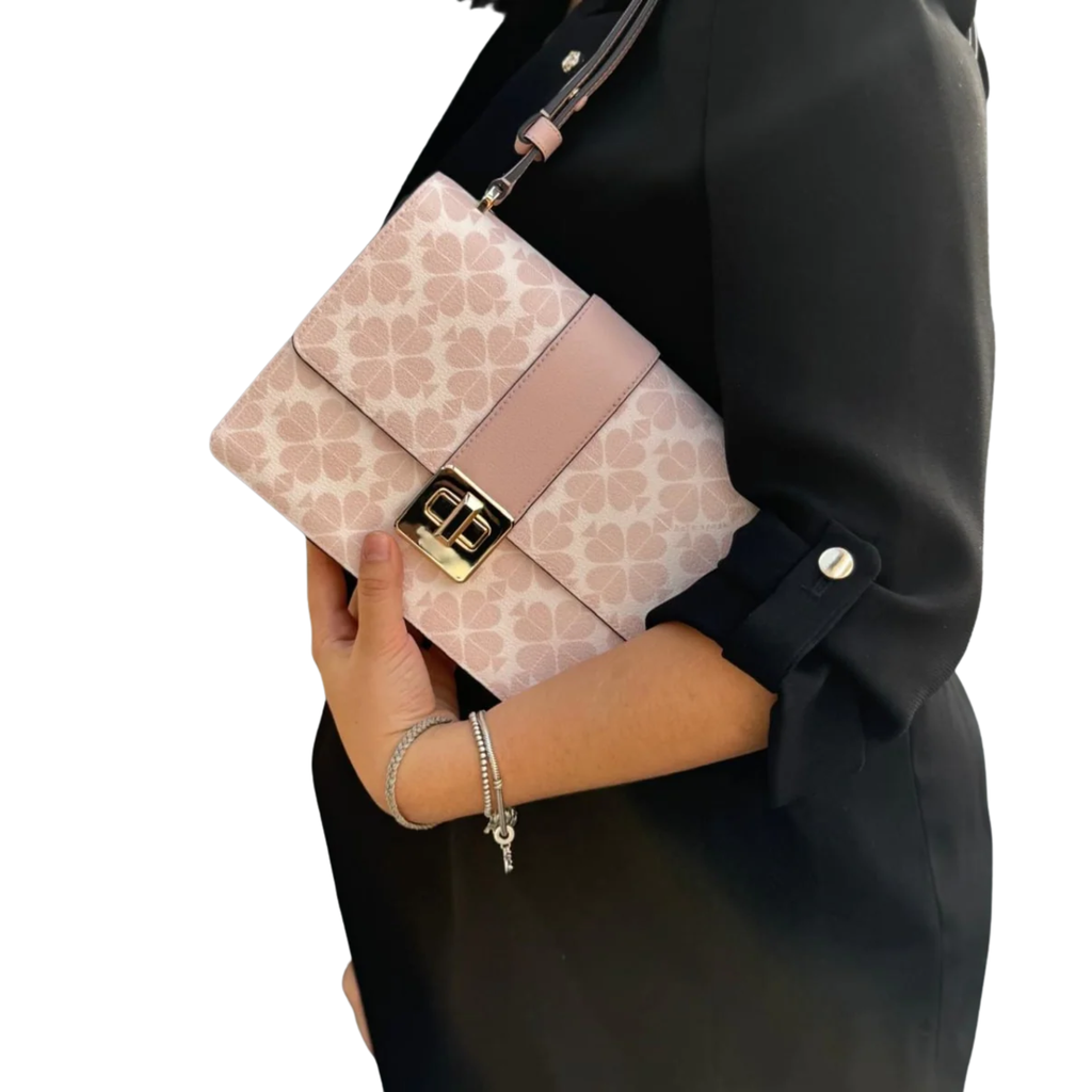 Cartera Kate Spade Trefoil Flower Cuero Rosa