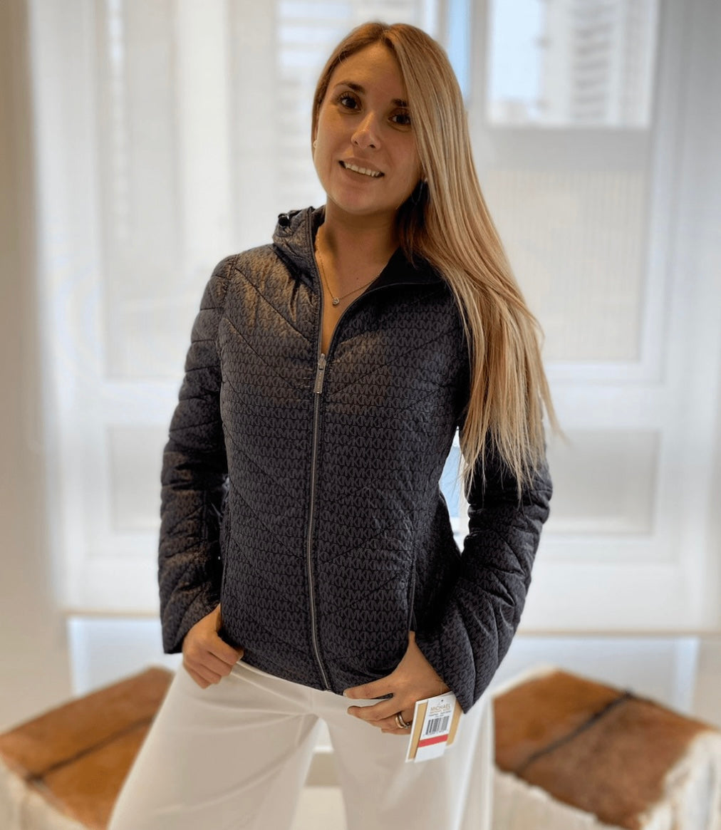 Parka Mujer Michael Kors Plumas Reversible Negra