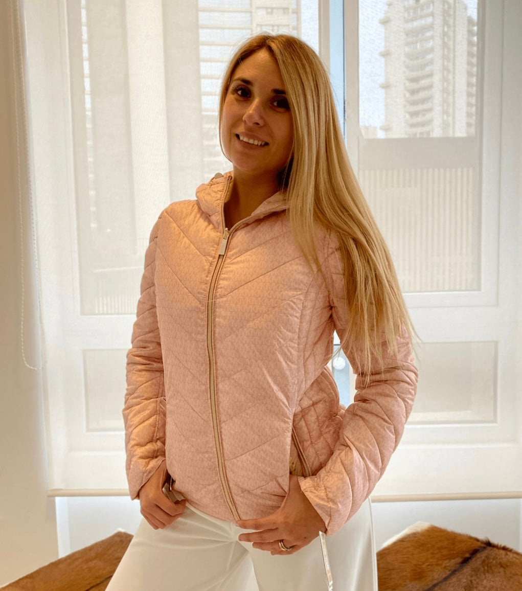 Parka Mujer Michael Kors Plumas reversible rosado