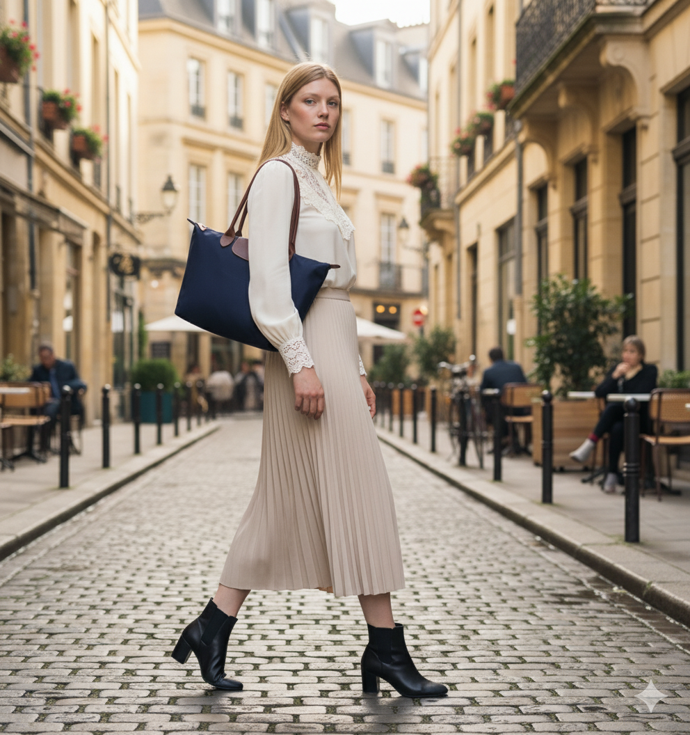 Cartera Longchamp Le Pliage M Azul Marino