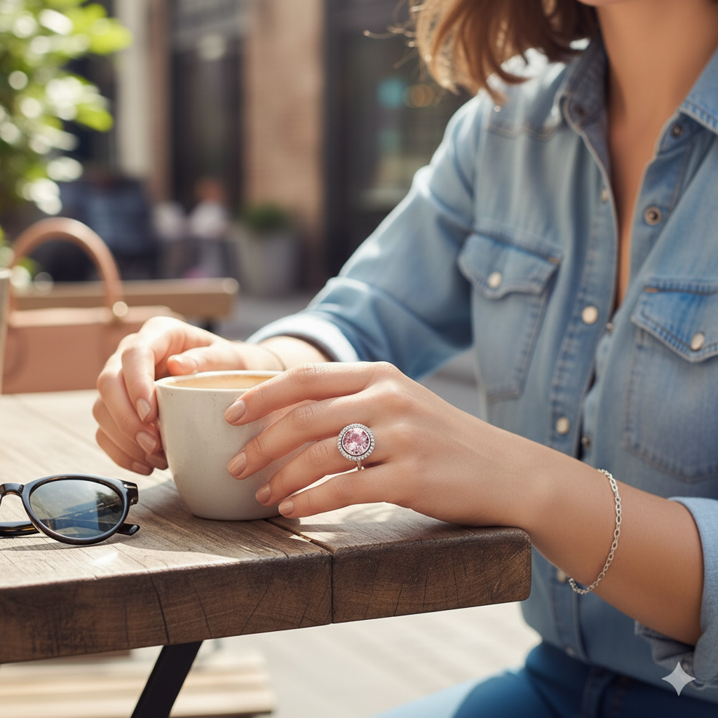 Anillo Pandora Brillante rosa