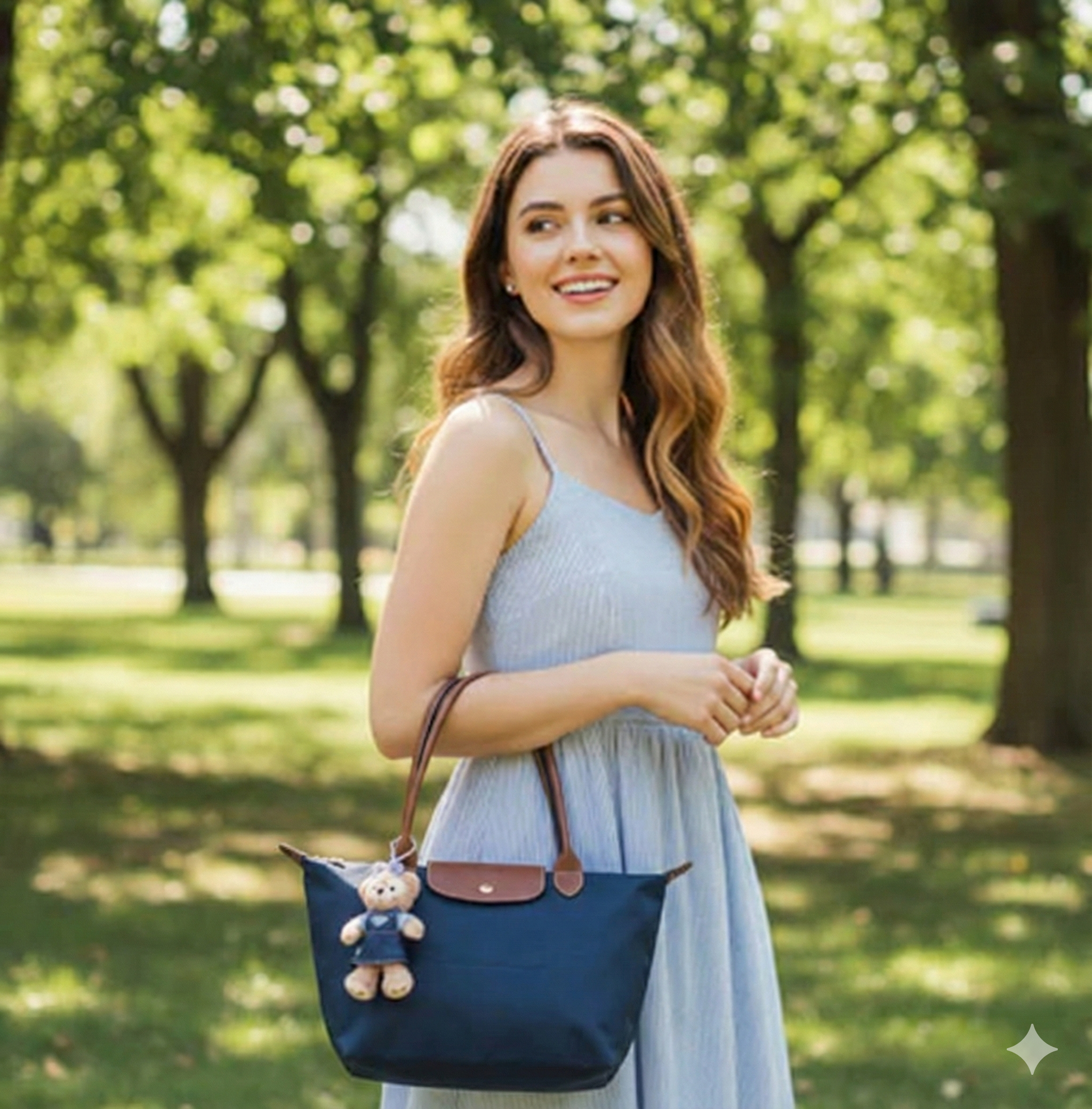 Cartera Longchamp Le Pliage L Azul marino