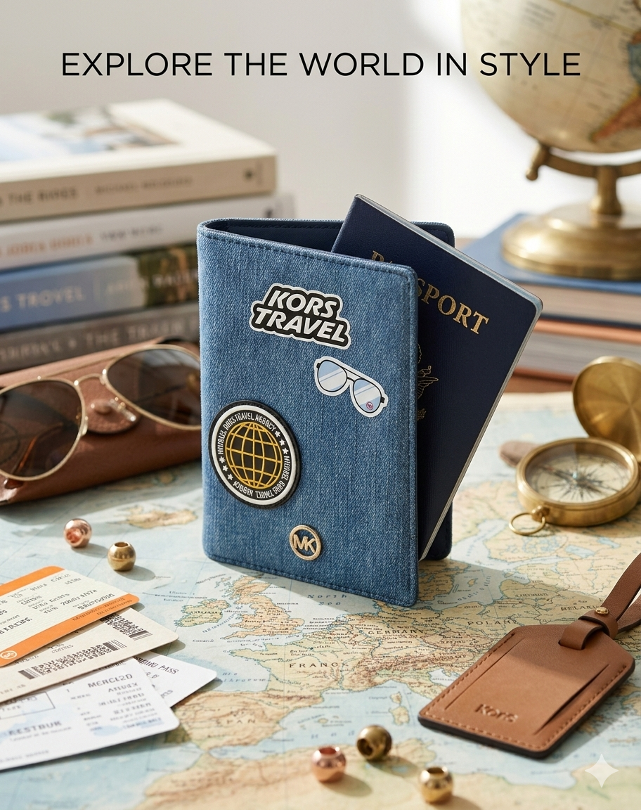 Portapasaporte Michael Kors Jet Set Travel Denim Azul