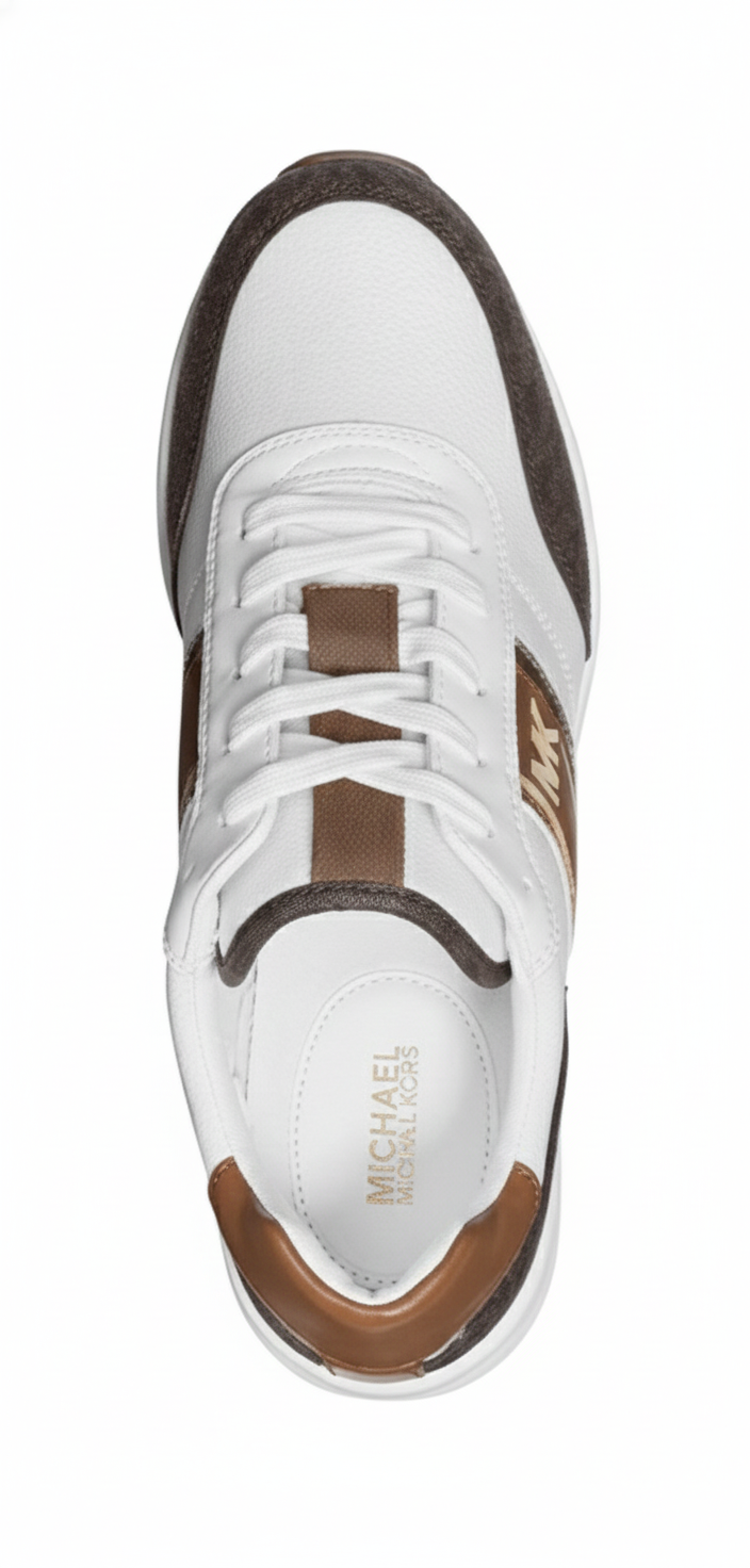 Zapatillas Michael Kors Mabel trainer Colores Cafe y Blanco