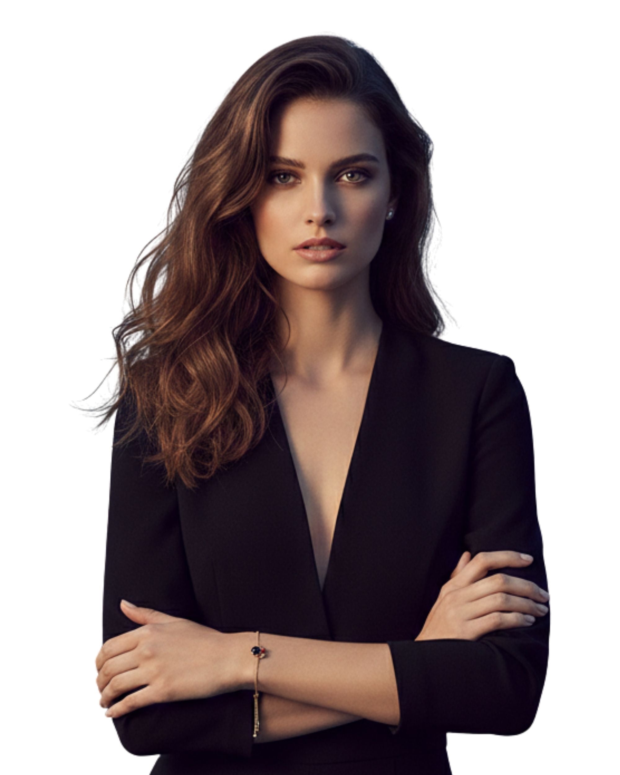 Pulsera Kate Spade Minnie circon negro cadena dorada