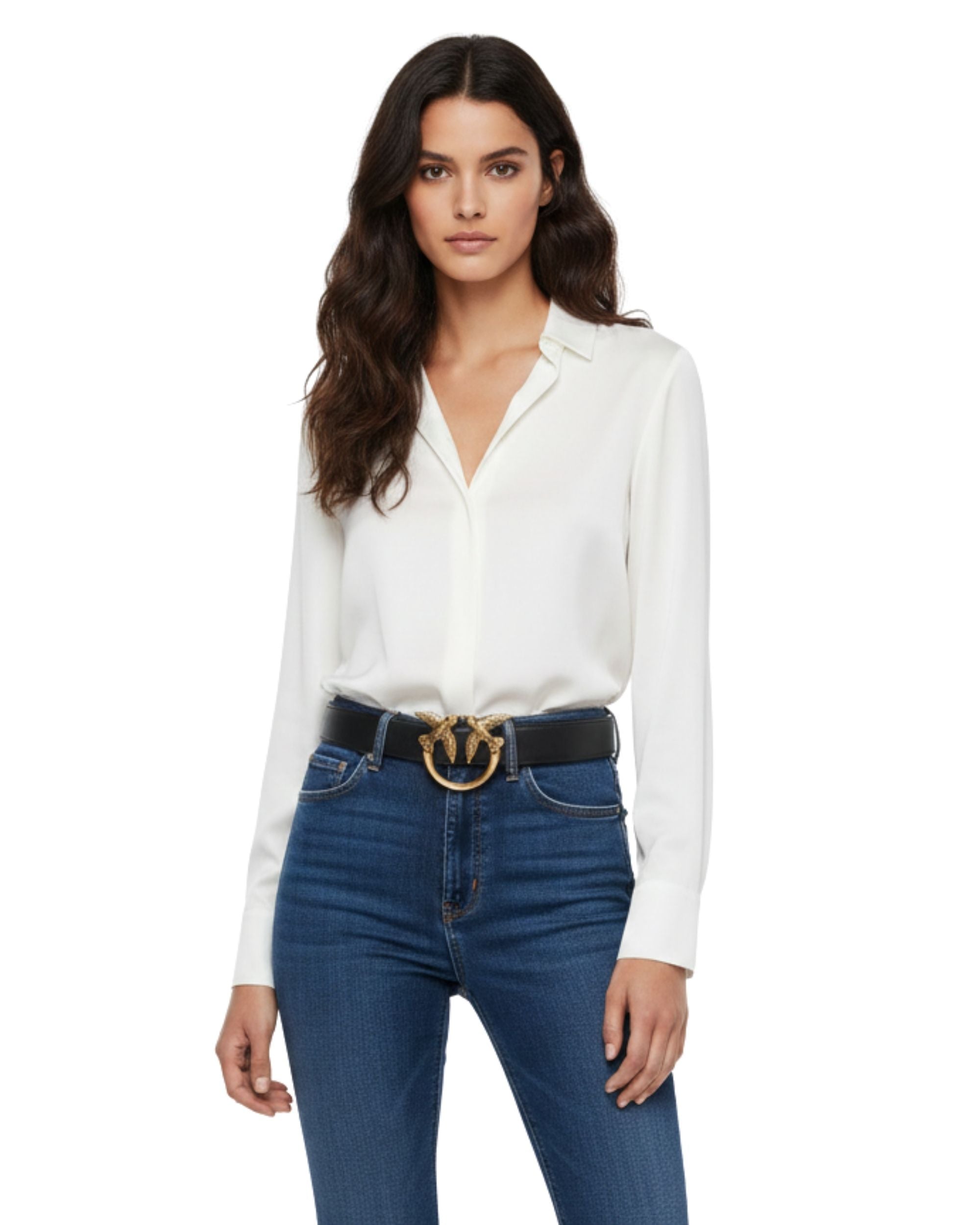 Cinturon Pinko Love Berry hebilla sinsajos Negro