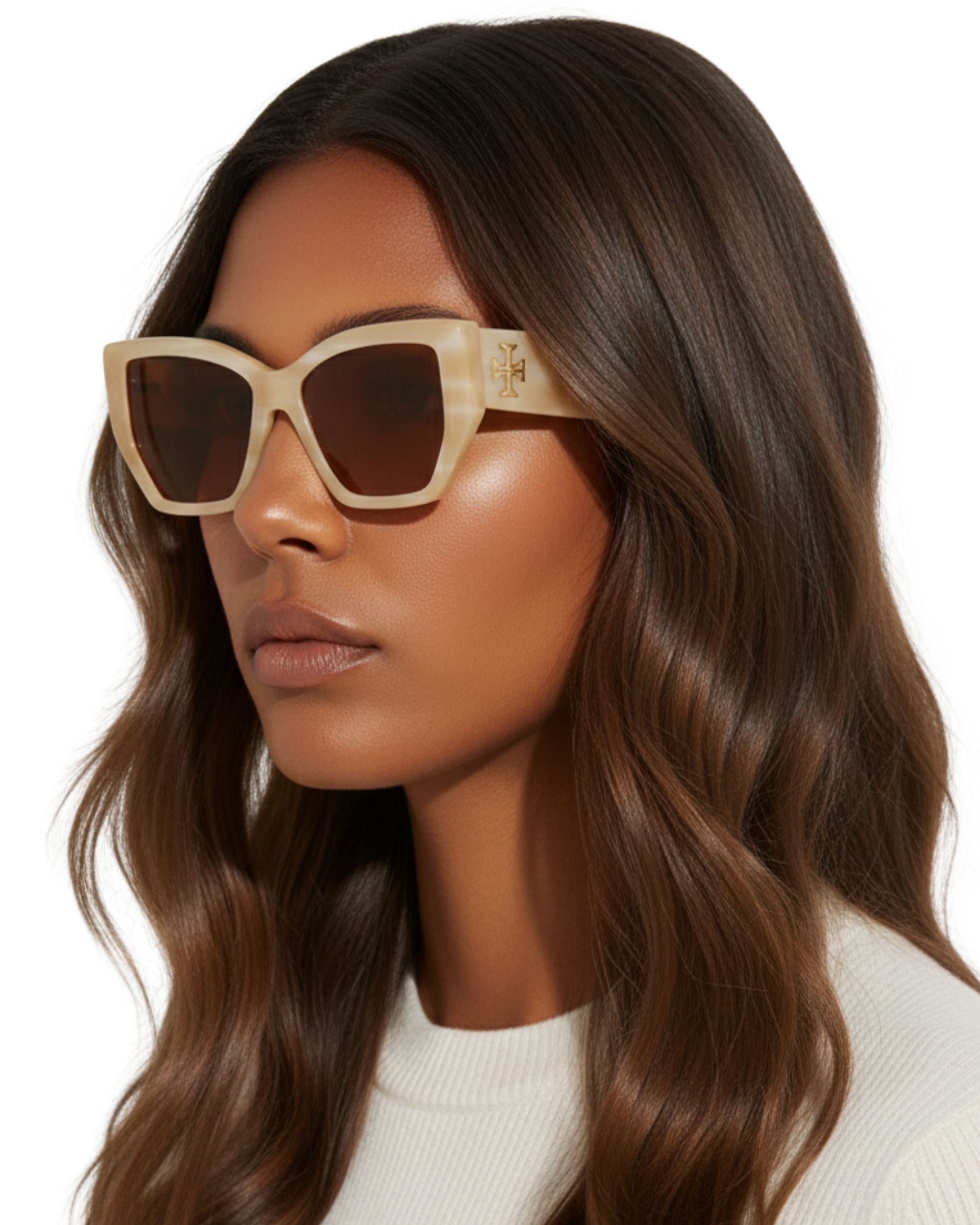 Lentes Tory burch Beige con blanco