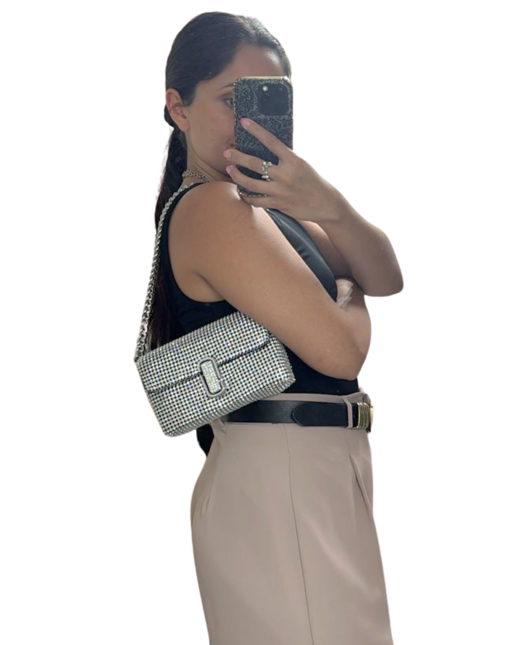 Cartera Marc Jacobs The Rhinestone Plateado