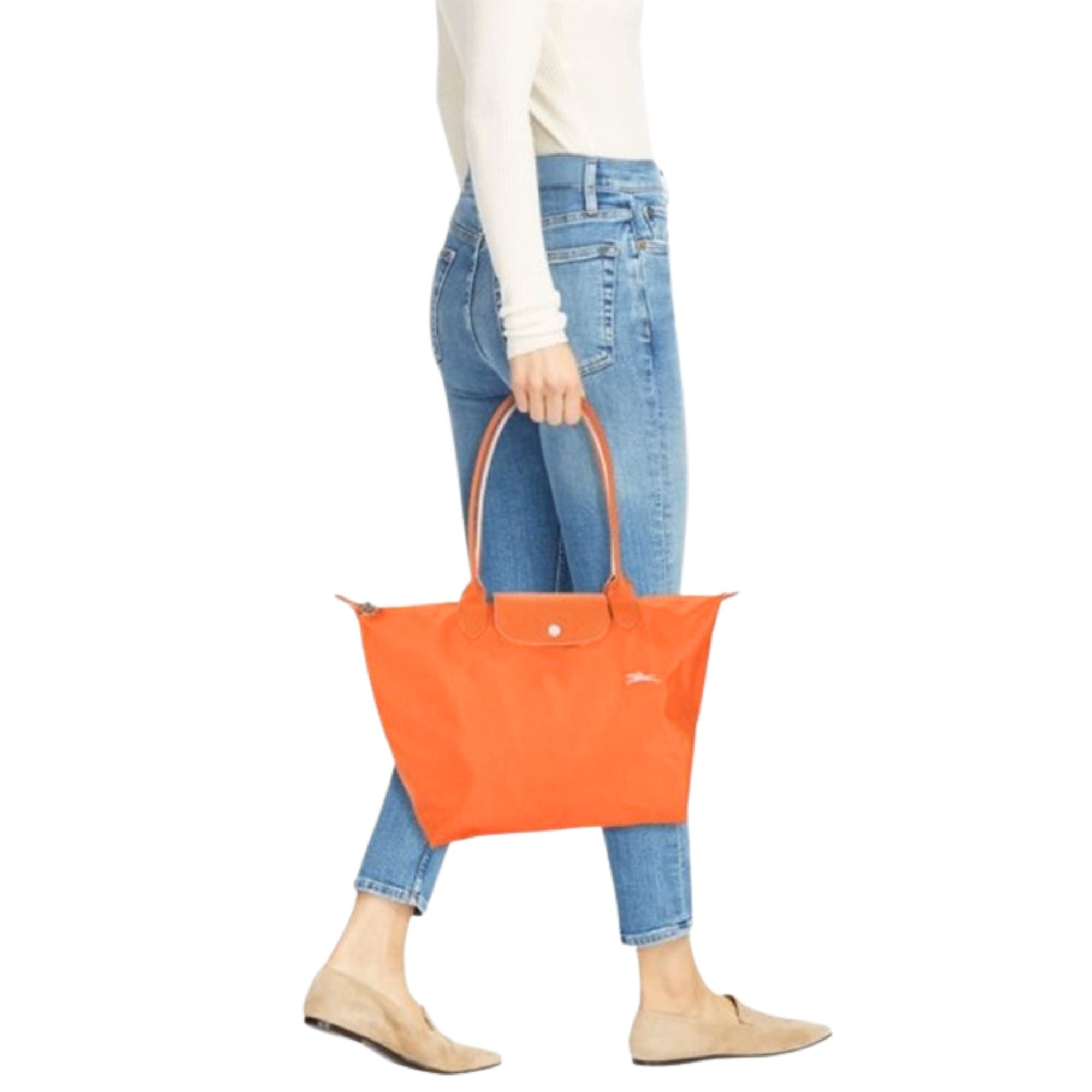 Cartera Longchamp Le Pliage L Naranjo completa