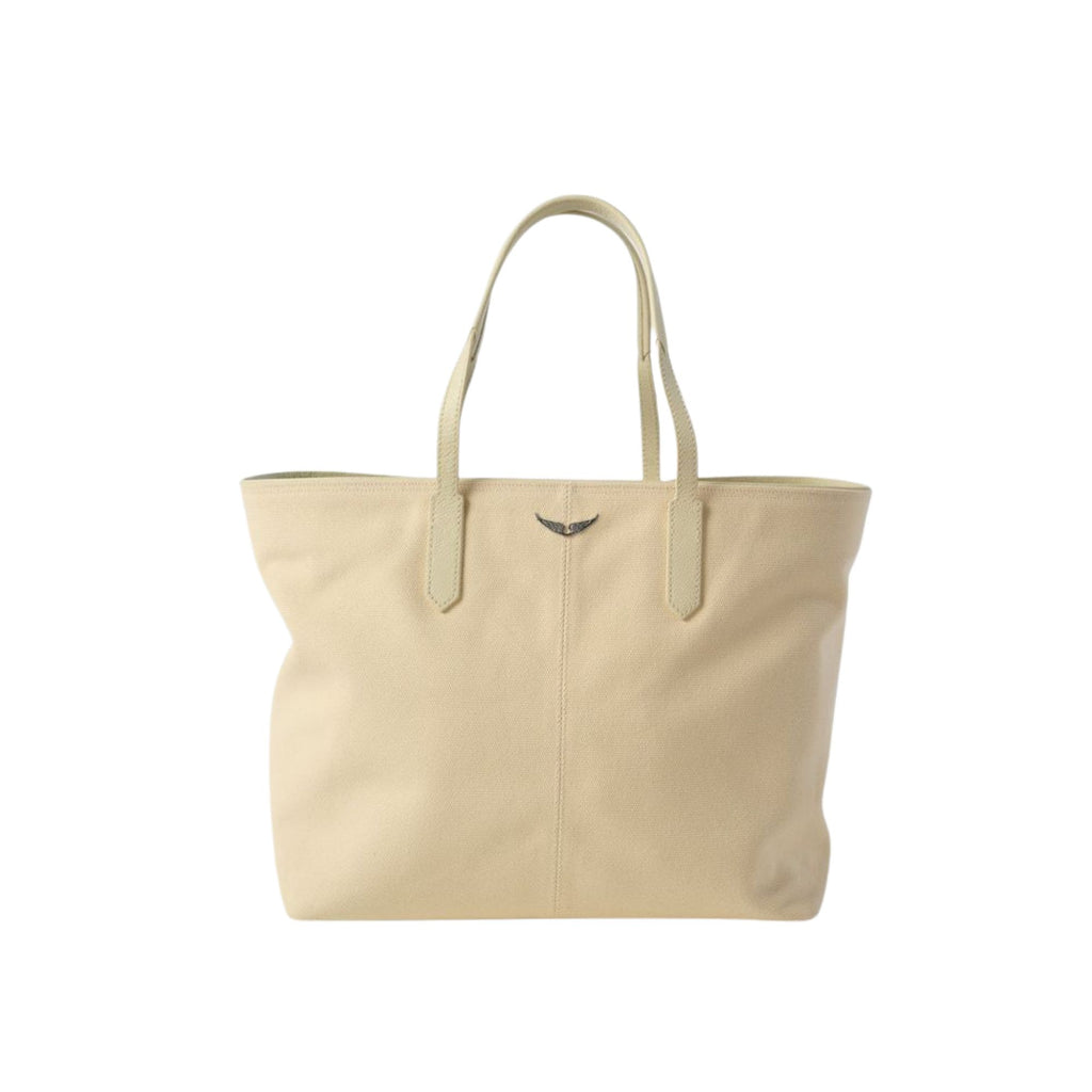 Tote Zadig et Voltaire Mick Wings Canvas Blanco Crema