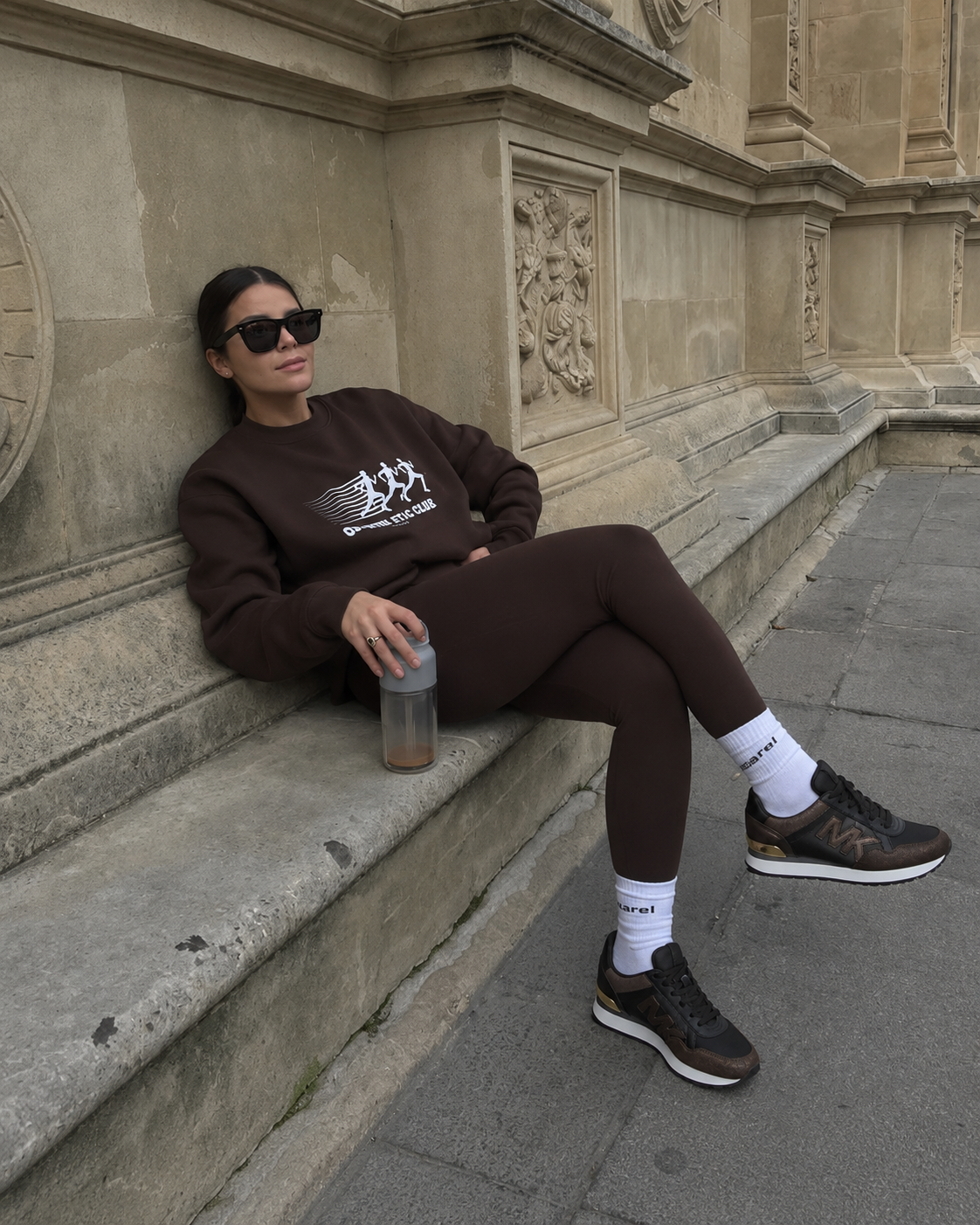 Zapatillas Michael Kors Maddy Letras Cafe Negras