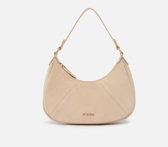 Cartera Pinko Shoulderbag Suede Gamuza Grande beige