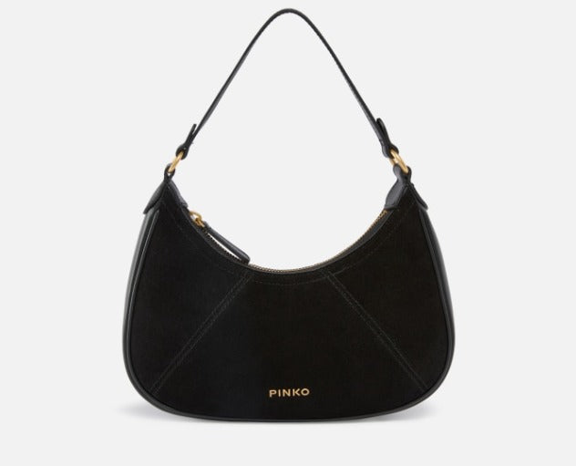 Cartera Pinko shoulderbag suede gamuza Mediana negra