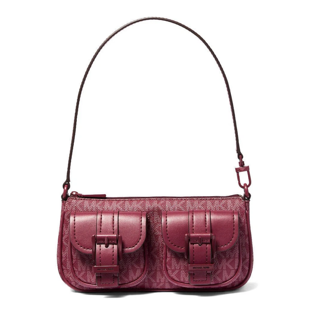 Cartera Michael Kors pequeña burdeo monograma