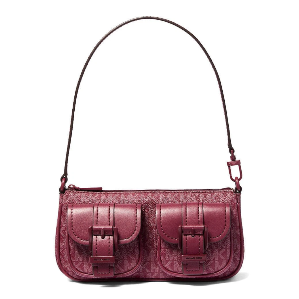 Cartera Michael Kors pequeña burdeo monograma