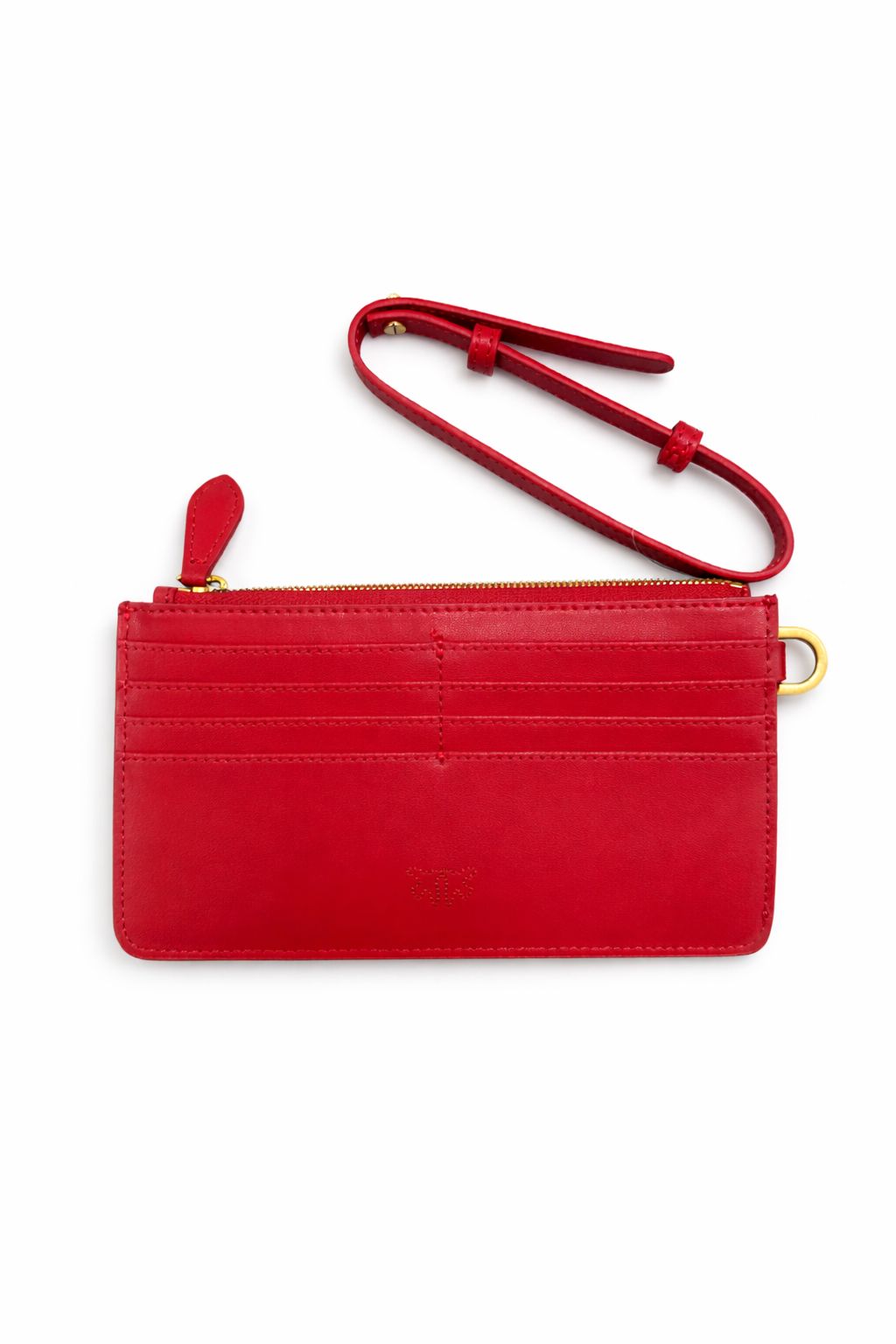 Tarjetero Pinko cuero rojo