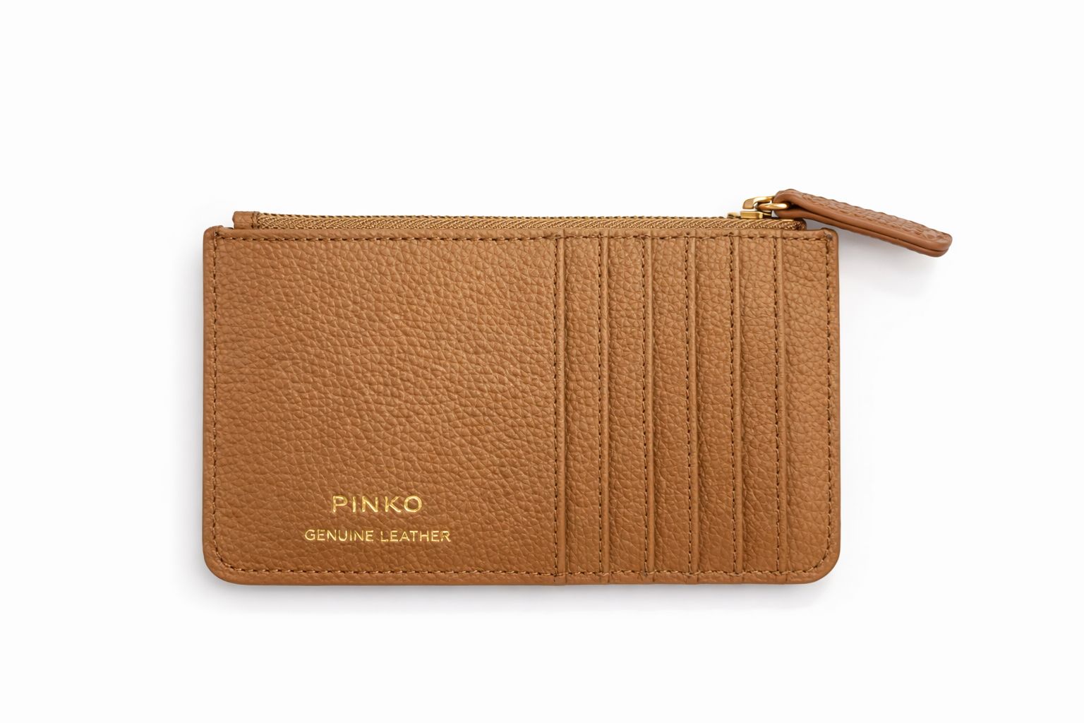 Tarjetero Pinko cuero camel