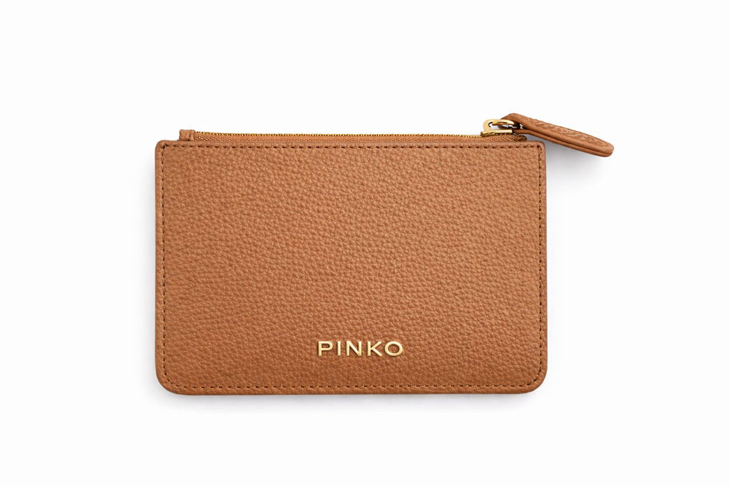 Tarjetero Pinko cuero camel