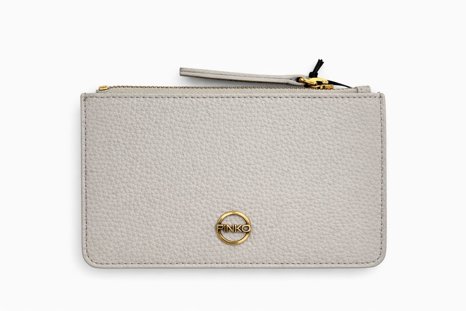 Tarjetero Pinko cuero beige