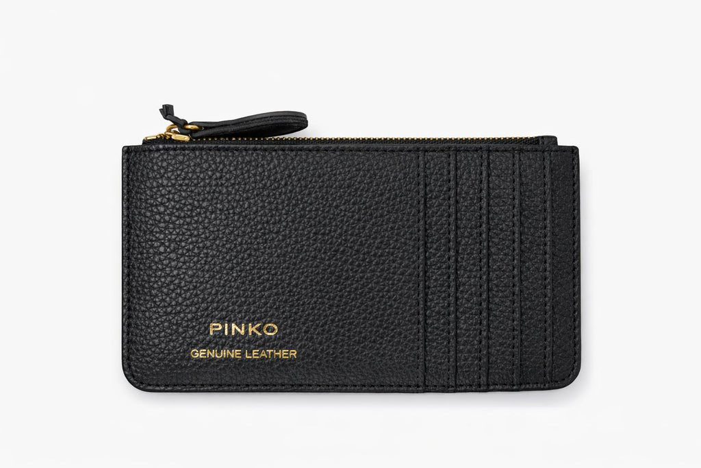 Tarjetero Pinko cuero negro