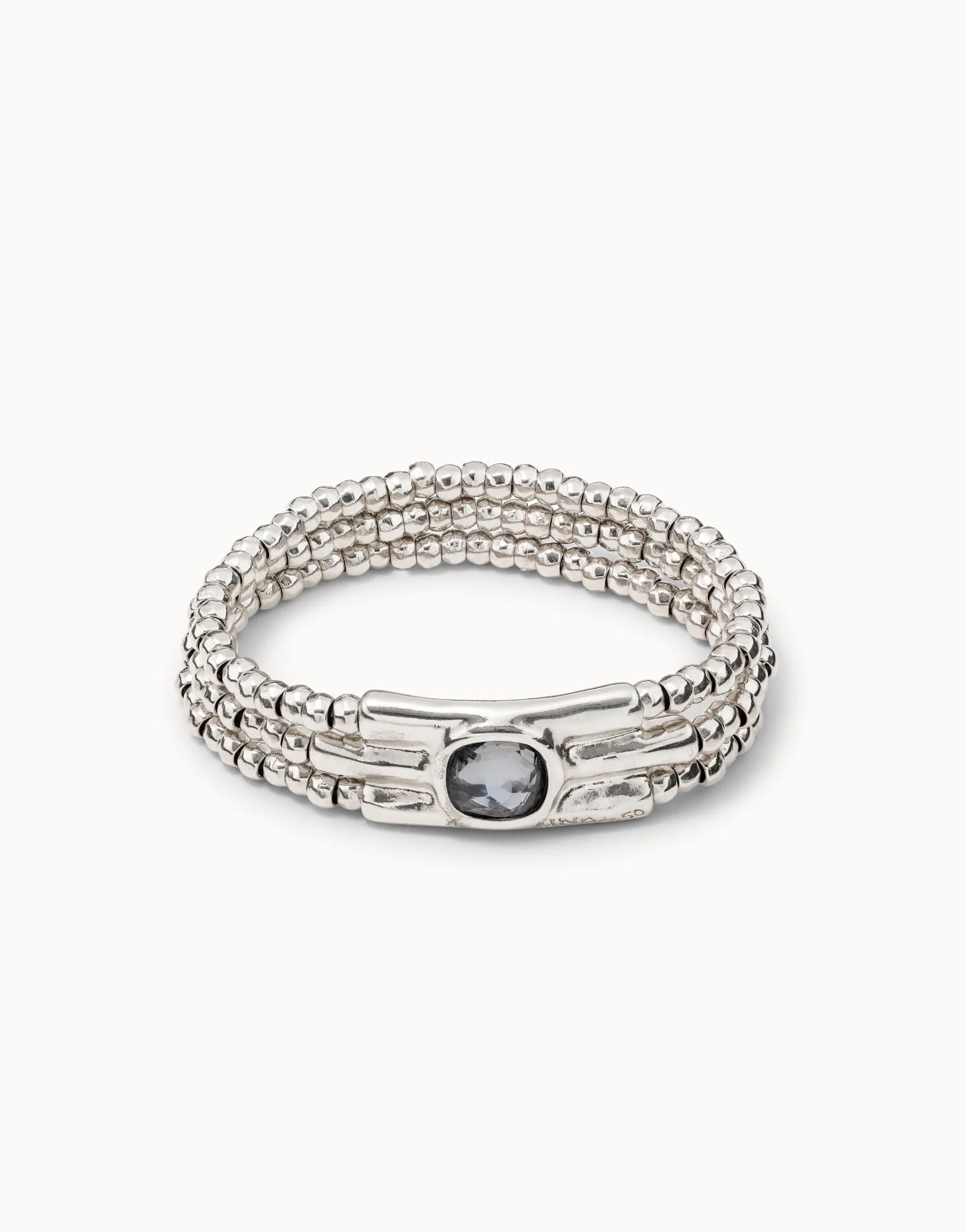 Pulsera uno de 50 Tres tiras Cristal gris
