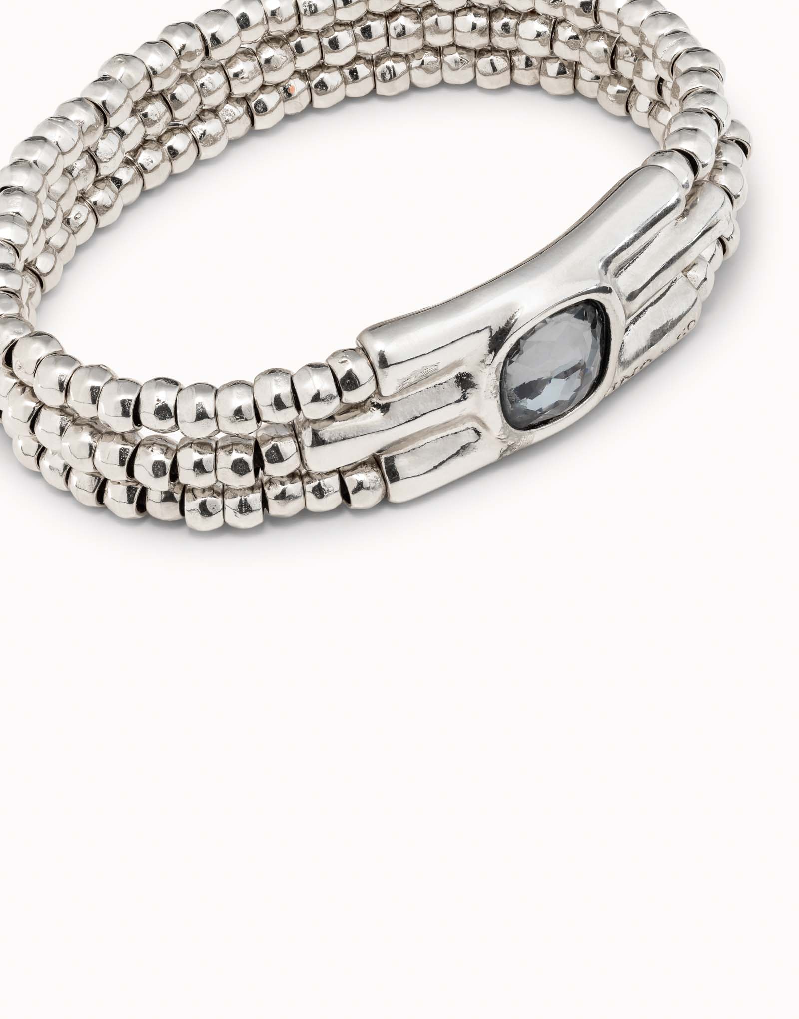 Pulsera uno de 50 Tres tiras Cristal gris
