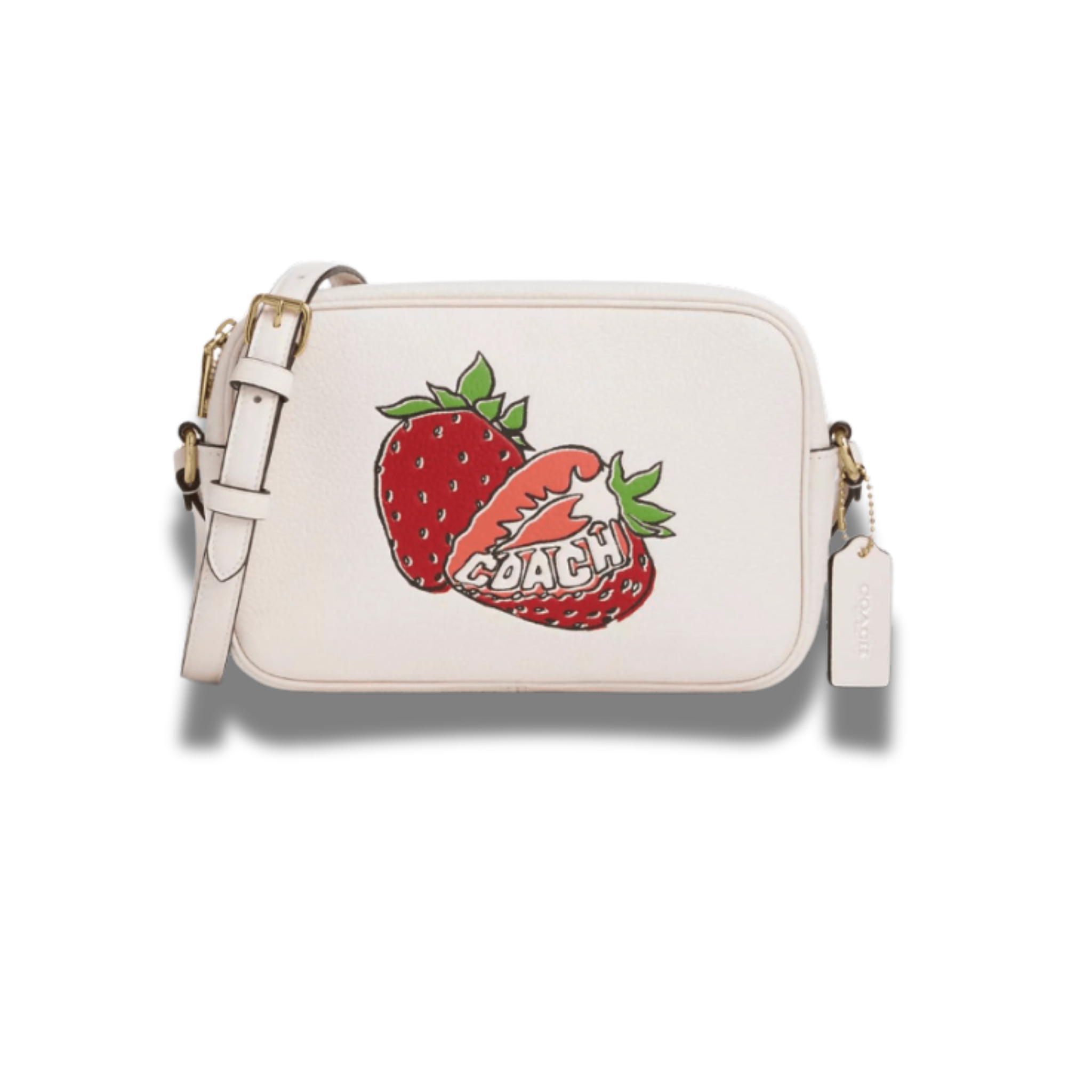 Cartera Coach rectangular Frutillas blancas