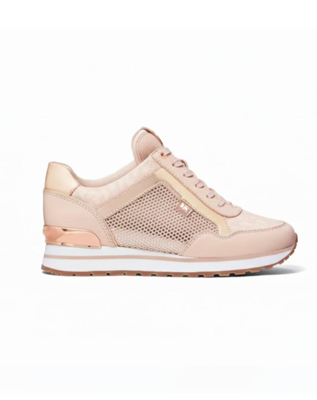 Zapatillas Michael Kors Maddy rosado letras lado rosegold brillante
