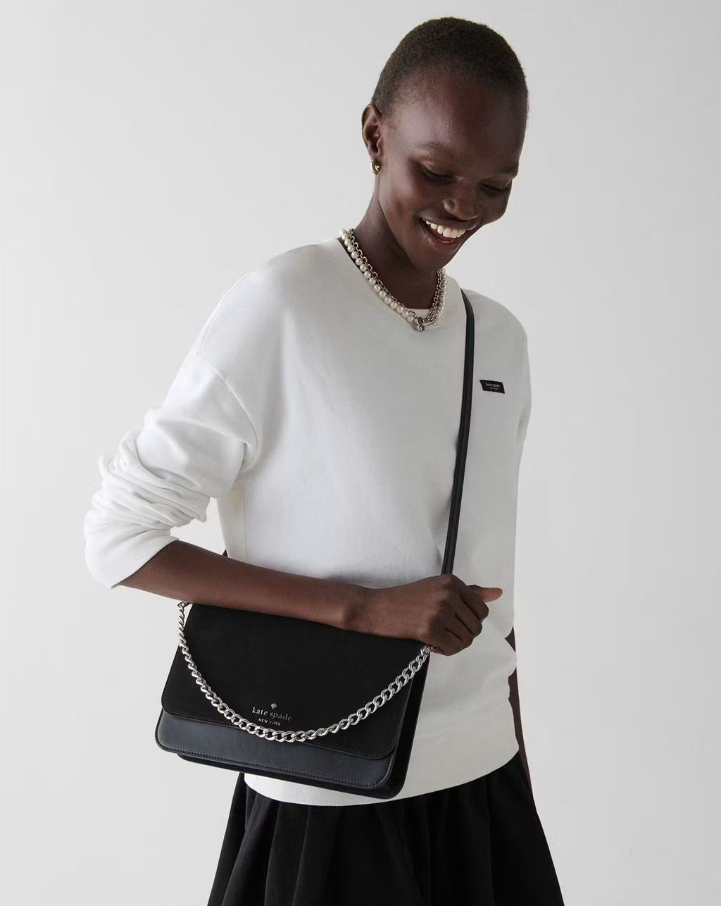 Cartera Kate Spade Madison Mixted Suede Negro