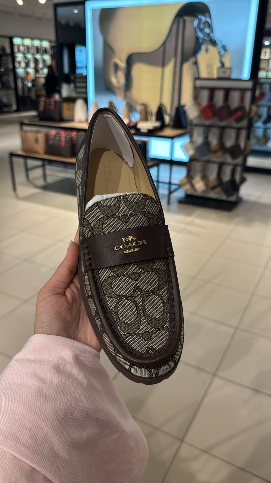 Zapatos Coach monograma café